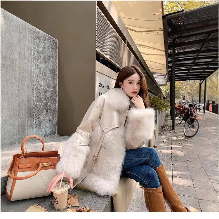 高品质2025冬季新款皮毛一体外套女仿狐狸毛洋气加厚名媛皮草外套