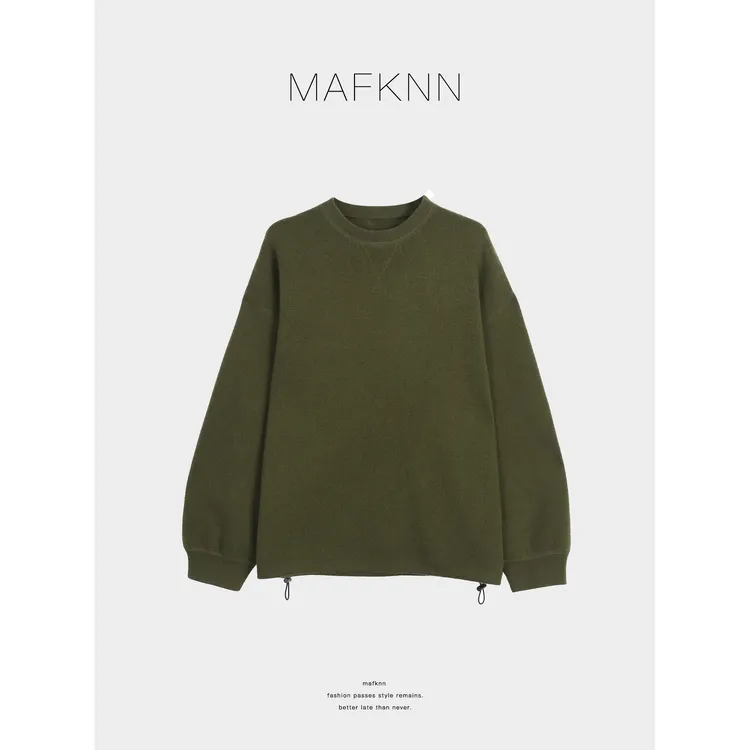 MAFKNN/玛肯时尚休闲简约纯色百搭舒适绵羊毛毛衣MK13885