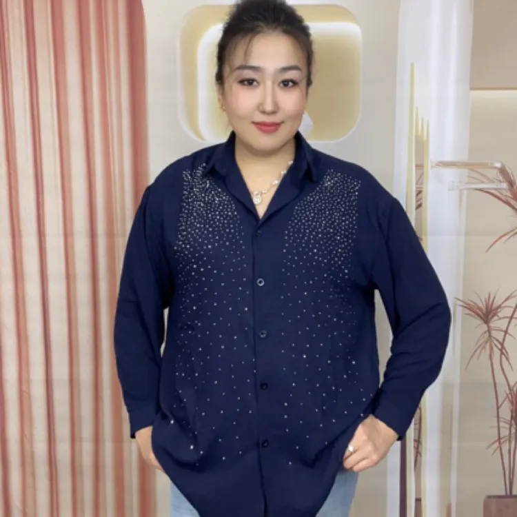 新款烫钻大码长袖75---105kg 