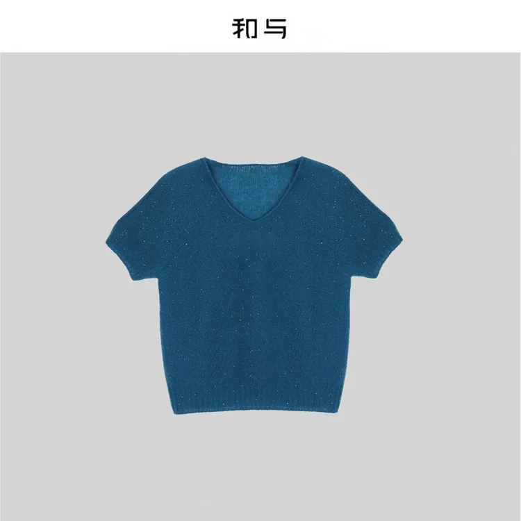 和与｜【羊绒+白厂丝】丝羊绒拉毛纱短袖H53YHJ10030