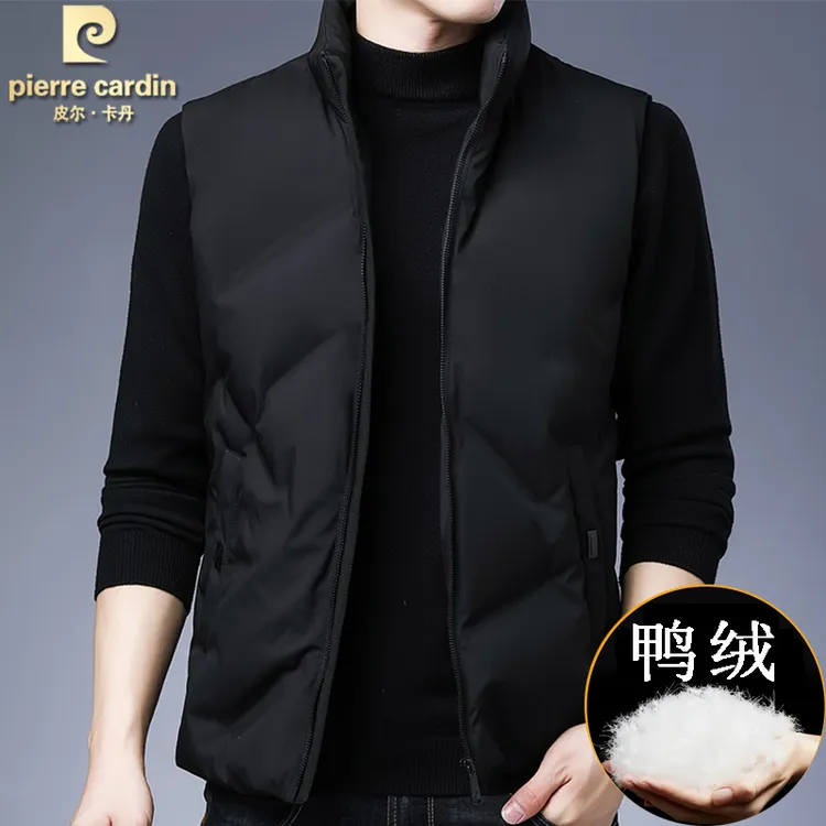 皮尔卡丹高档品牌羽绒马甲男士2025秋冬新款无袖羽绒服外套休闲风