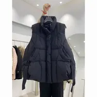2025秋冬新款时尚网红棉马甲休闲百搭外穿宽松无袖黑色棉衣保暖衣