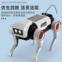 爆款DIY手工科幻机械狗玩具人工智能遥控双头可换