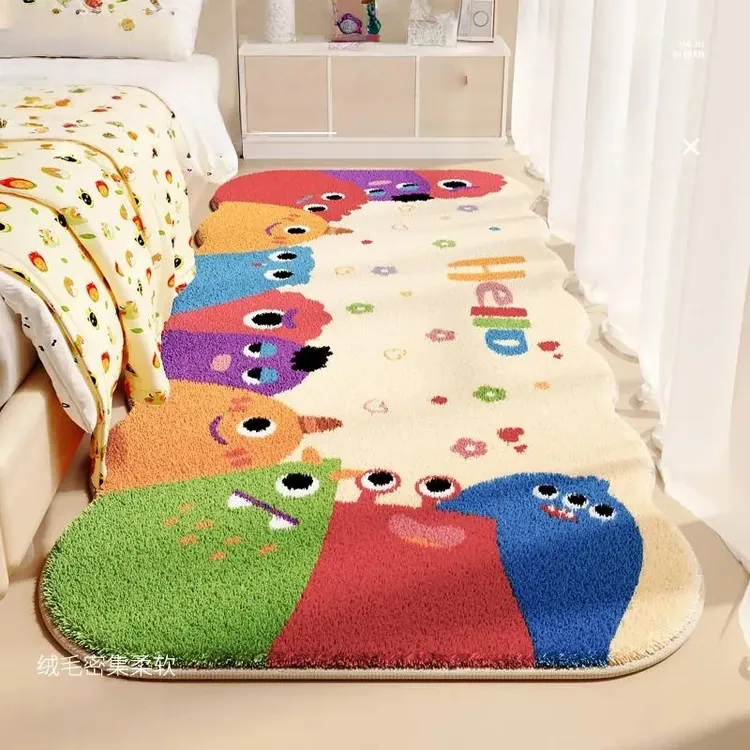 可爱柔软卧室卡通长条加厚地毯榻榻米垫子可机洗地毯床边毯大面积