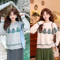 温舒敏【圣诞雪花诗】复古慵懒百搭休闲百搭毛衣上衣MQ5269269