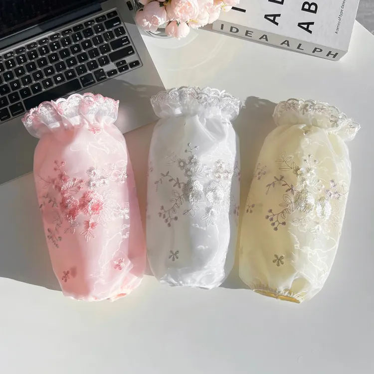 长款蕾丝袖套女秋冬防污厨房办公学生成人护袖韩版家务套袖袖头