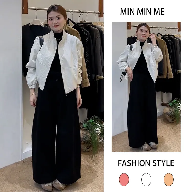 2025秋季新款设计感一整套小香风长袖外套女搭配休闲阔腿裤两件套