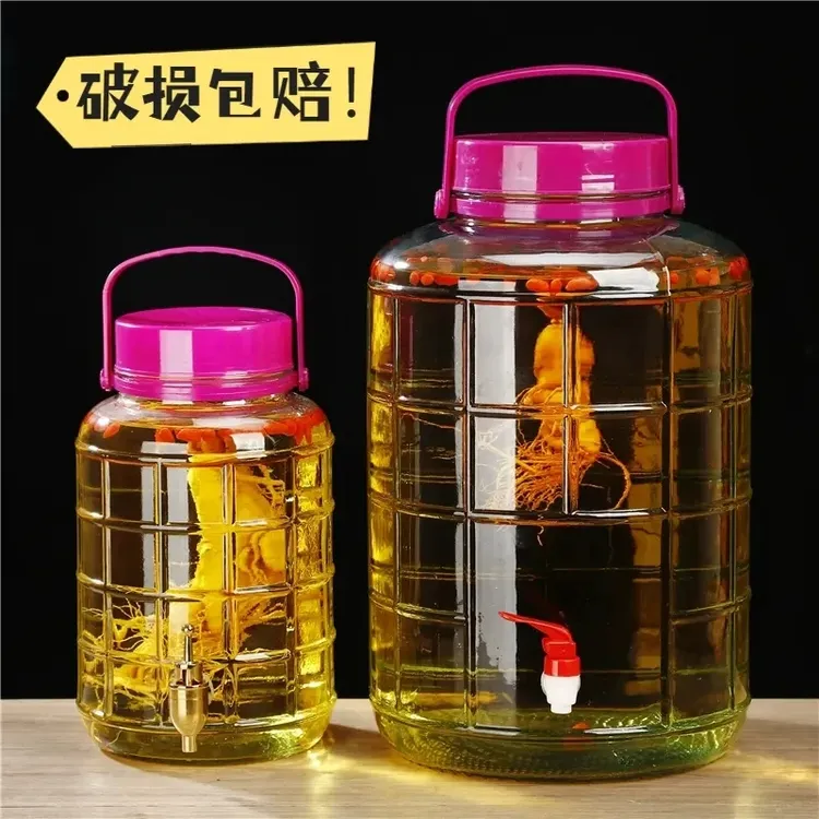 泡酒瓶泡酒专用玻璃瓶带盖食品级家用腌菜密封罐泡菜坛子泡酒罐子