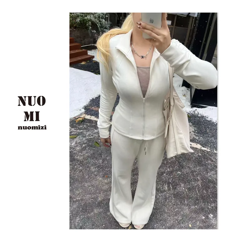 ZOZ糯米子[lu系小暖炉]lu系加绒小蛮腰发热双面绒石墨烯立领卫衣