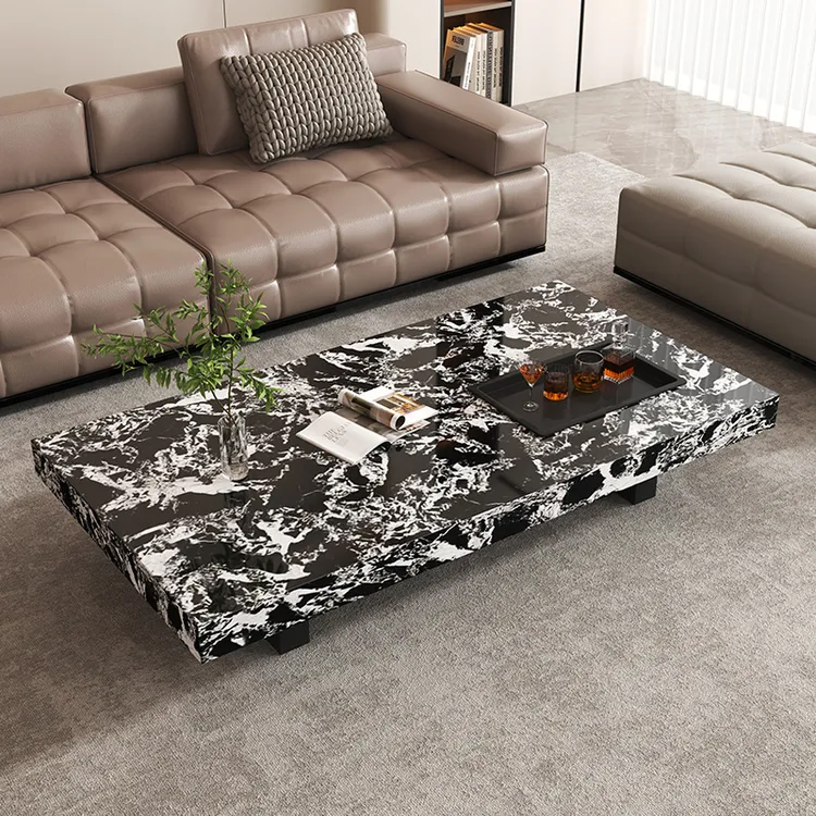 箭功极简客厅家用岩板茶几轻奢现代简约方形高级感大理石2026新款