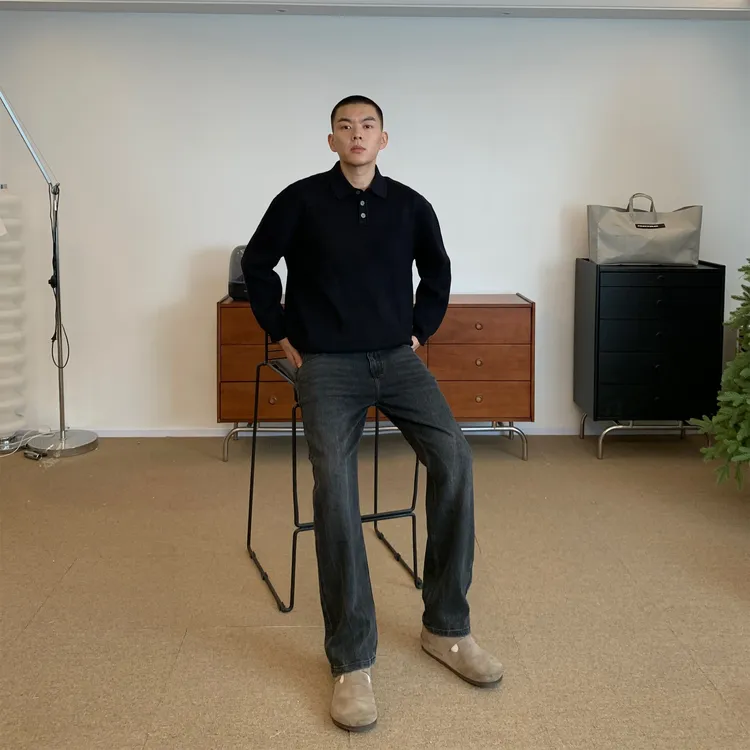 tillthedawn美式弹力纹理牛仔裤男水洗黑做旧时尚秋冬显瘦直筒裤