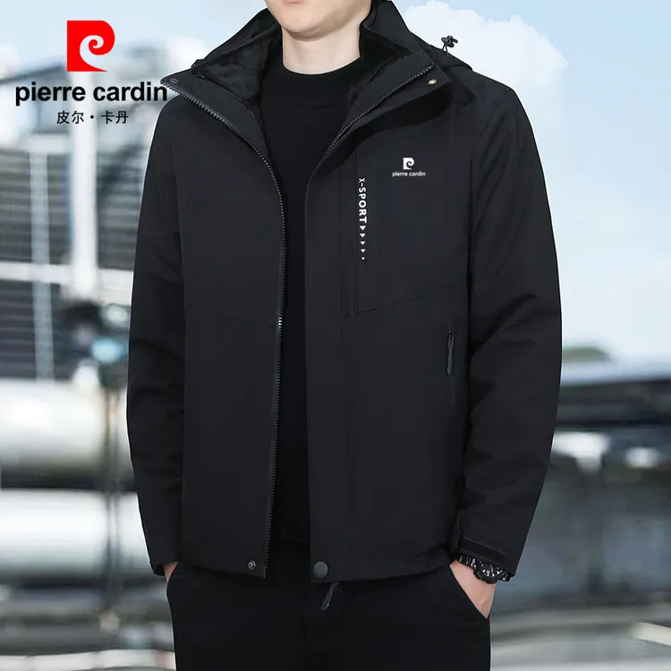 【内胆可拆卸】皮尔卡丹三合一冲锋衣男士户外运动爬山加厚夹克外套