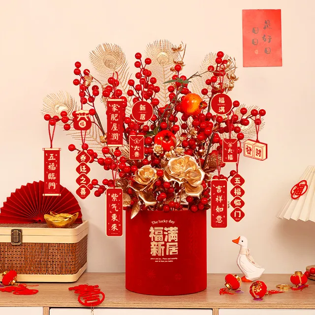 乔迁之喜发财果摆件新居礼物福桶搬家入宅仪式进新房布置客厅用品