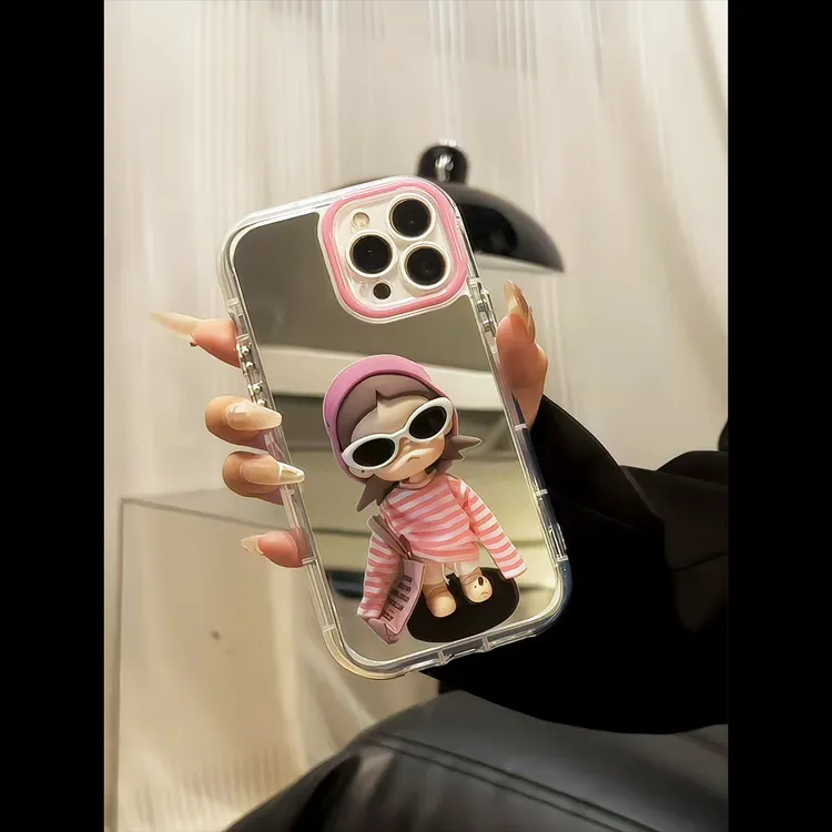 墨镜嘎子姐适用苹果17pro手机壳16pm镜面oppo华为p80奶油oppo小米