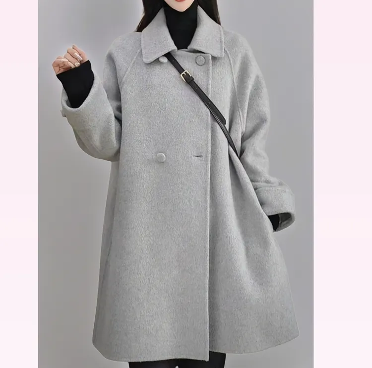 春季新款羊毛外套 欧若风 中长大衣2507