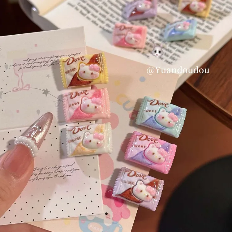可爱KT巧克力糖果发夹可爱卡通搞怪发卡少女心学生闺蜜刘海边夹子