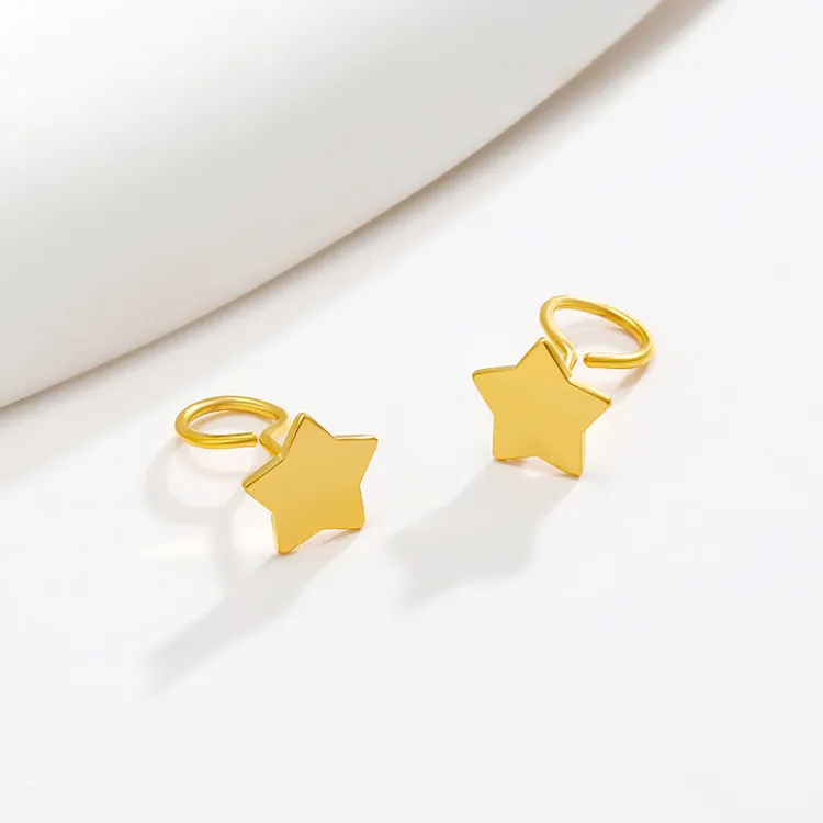 合金耳饰 小巧星星耳饰弯钩五角星耳钉女款时尚百搭小众简约精致