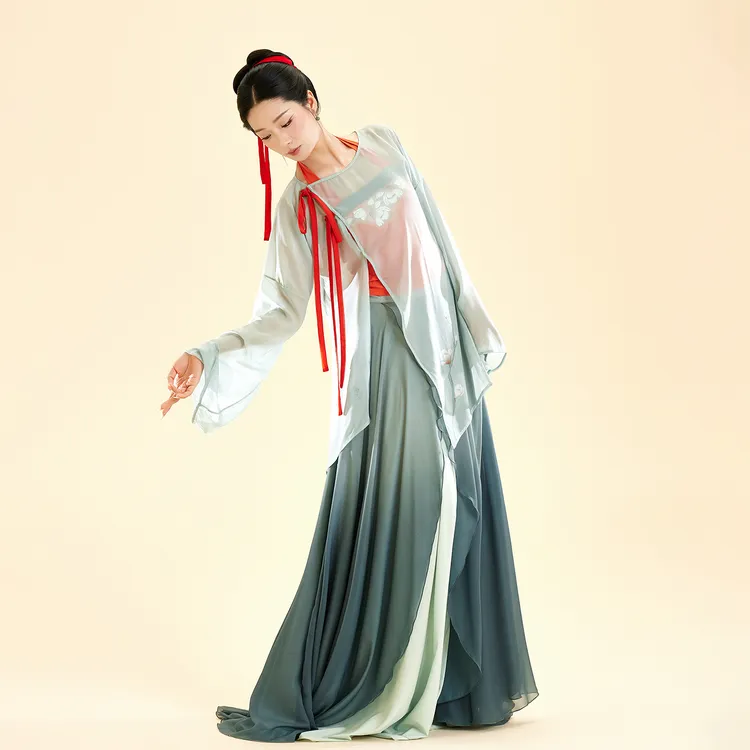 诗意花朵中国古典舞蹈服笑春风中式舞蹈服飘逸风古典风跳舞练功服