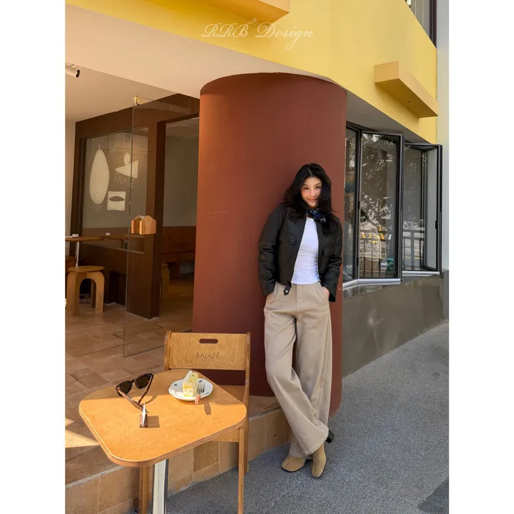 RRB Design 定制色抓绒保暖高密防风斜纹弯刀休闲牛仔裤