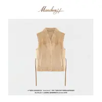 曼辰manchenh"秘鲁柔金"进口cashmere拉贡拼针织马甲