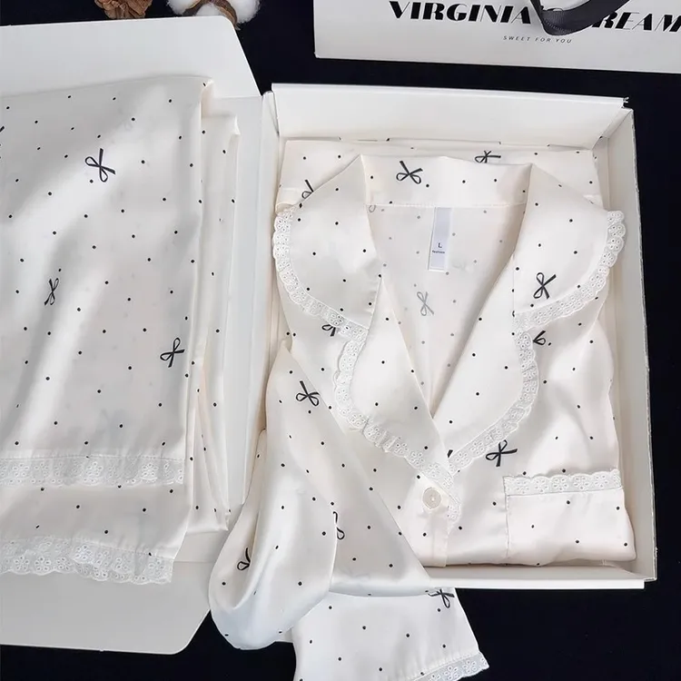 生日礼物花边波点可爱冰丝睡衣女春夏送闺蜜送女朋友的礼品礼盒