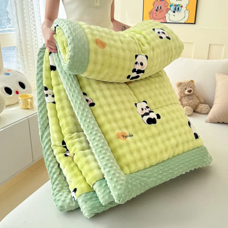 新款豆豆被秋冬款A版兔毛绒B版豆豆绒大豆被冬季加厚保暖单人双人