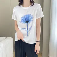 1201新款丝滑缎面冰凉感百搭时尚休闲女T恤AB拼接短袖