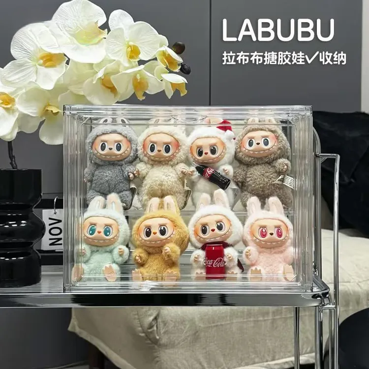 labubu展示盒透明亚克力架子拉布布搪胶娃公仔泡泡玛特手办收纳盒