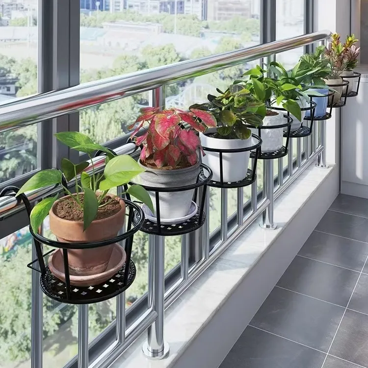 铁艺优选花架栏杆花架护栏挂式花盆架悬挂吊篮架摆放阳台置物架