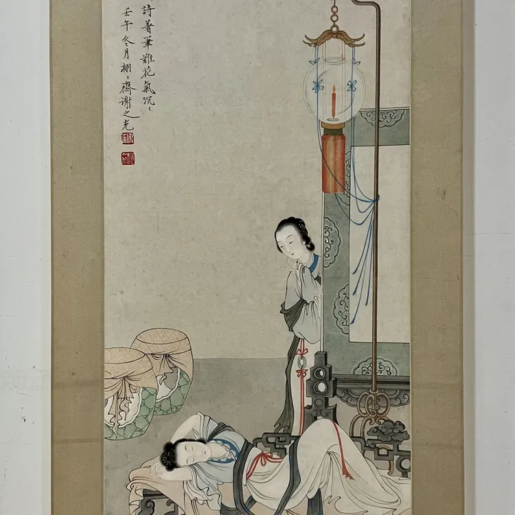 新中式红楼梦古典仕女图古风美女装饰画适合客厅悬挂