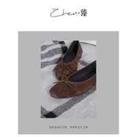 ZHEN.臻 法式蝴蝶结浅口复古绒面秋冬时尚单鞋XZ8784Z