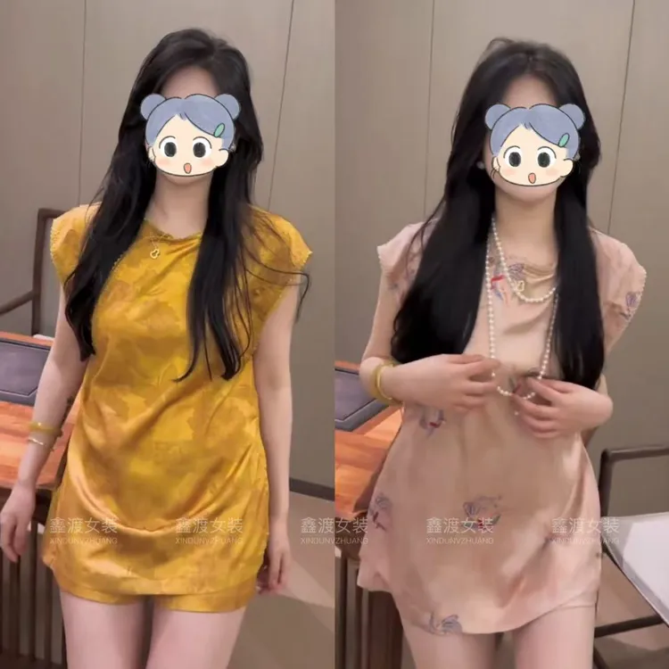 2025夏季新款时尚显瘦气质女士网红洋气两件套百搭款D9425