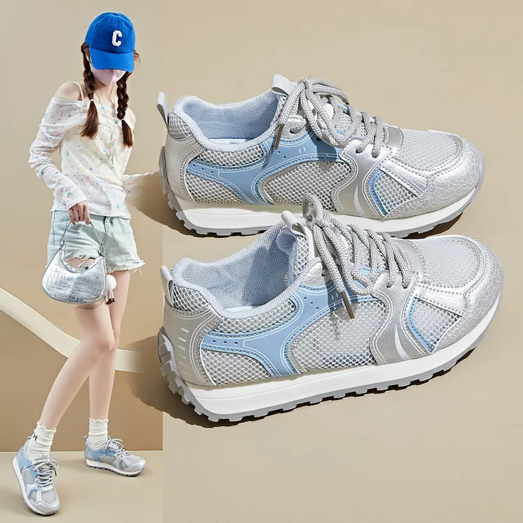 ins韩版新款阿甘鞋女2025夏季软底运动网面透气百搭休闲鞋KT288