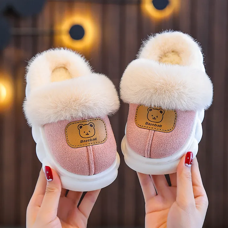 儿童棉拖鞋冬季家居防滑卡通可爱男女童毛绒拖鞋加厚保暖亲子拖鞋