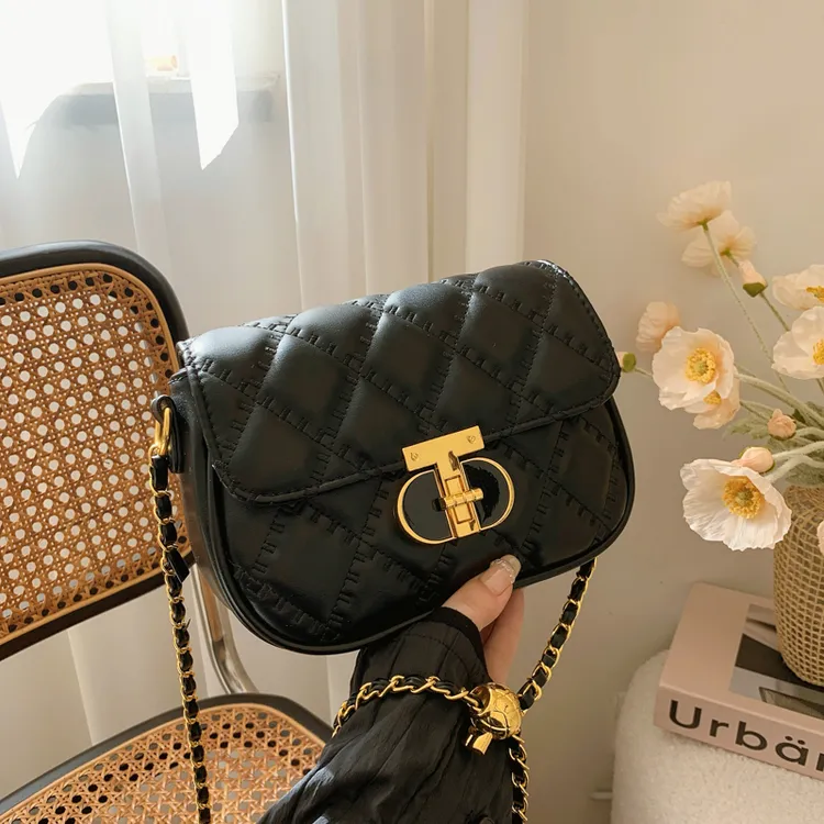 小香风菱格链条包包女2025新款时尚小方包百搭单肩简约斜挎包