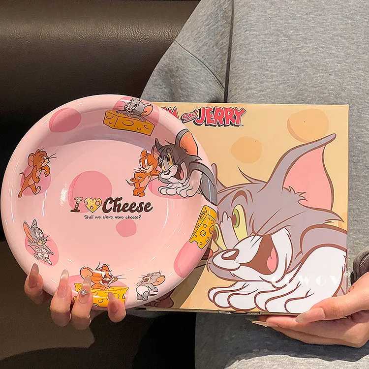 猫和老鼠陶瓷餐盘家用耐高温陶瓷餐具菜盘创意可爱高颜值碗盘碟子