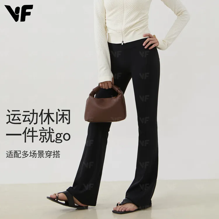 VF高腰显瘦微喇裸感运动训练健身跑步弹力普拉提微喇瑜伽裤2730