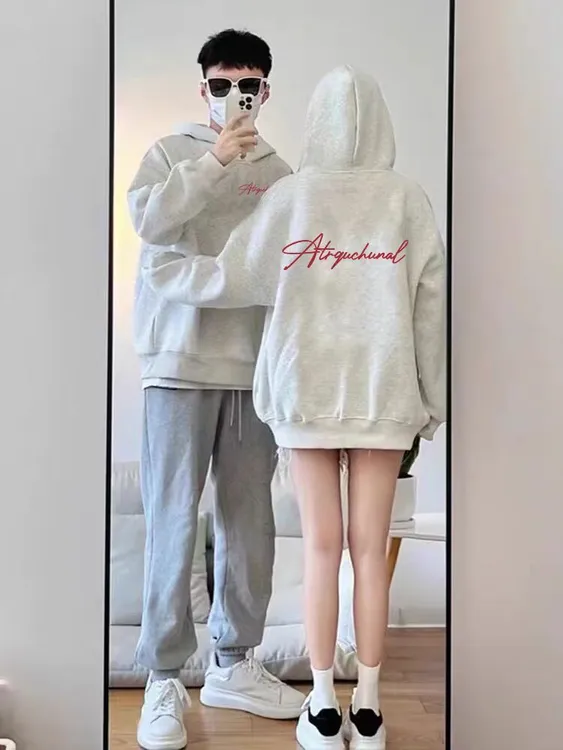 复古潮牌美式高街宽松连帽卫衣男女同款2025秋冬季情侣装外套上衣