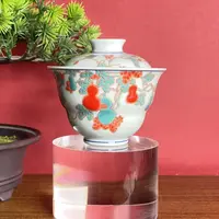 立勤堂 红绿彩葫芦盖碗 LQ426