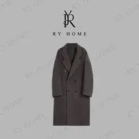 【容雨RYHOME】100%高支澳毛气质立领长款双面呢子大衣外套253W2345