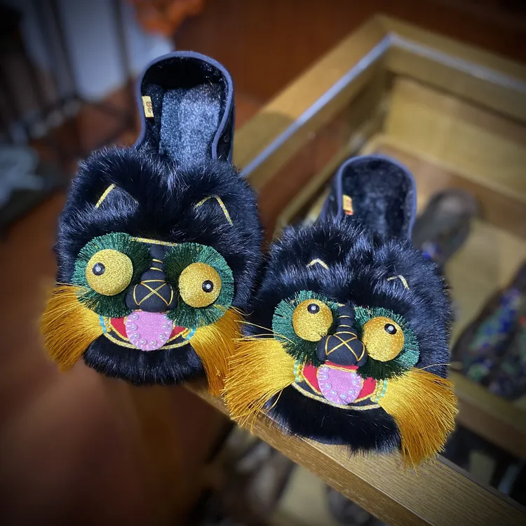 半刻闲真兔毛虎头鞋新中式国风纯手工千层底国风女鞋【虎头+鞋子】