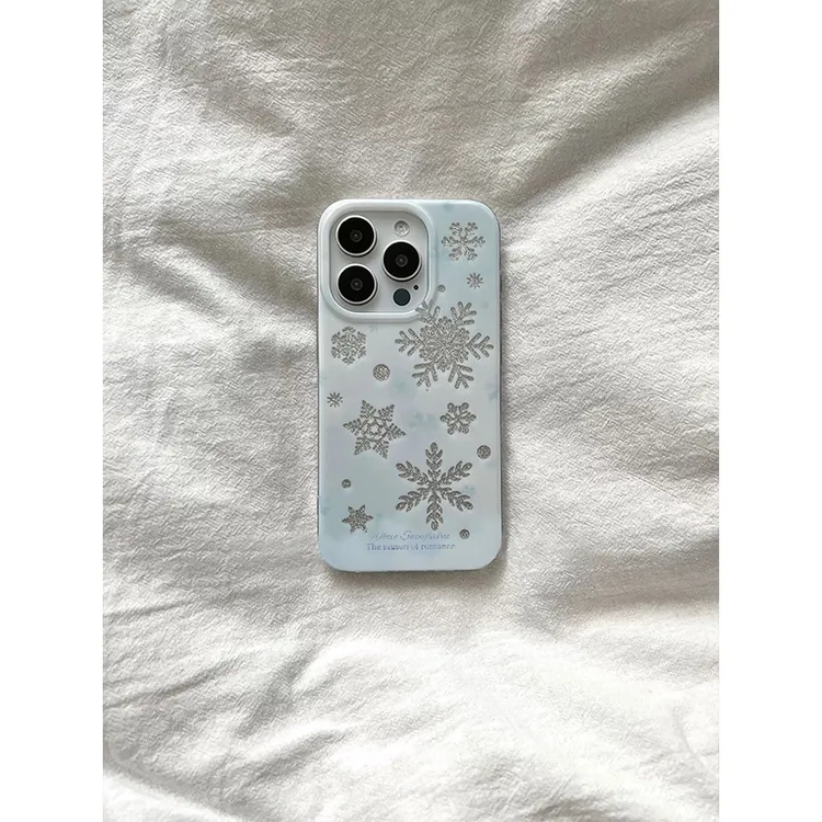 BANCA冬日氛围感闪粉雪花适用iPhone16promax手机壳苹果15/14/13