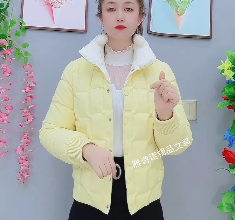 轻薄时尚小个子短款立领棉衣女2025冬季新款修身显瘦棉袄年轻外套