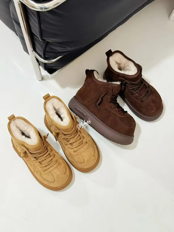 卡皮巴拉冬季真皮保暖增高女款爆款2025新款雪地靴土豆加绒加厚①