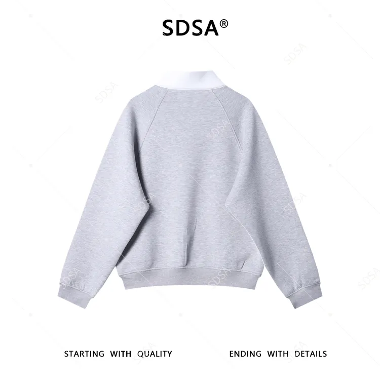 SDSA男士秋冬新款痞帅男装潮牌按扣立领拼接卫衣百搭时尚套头上衣