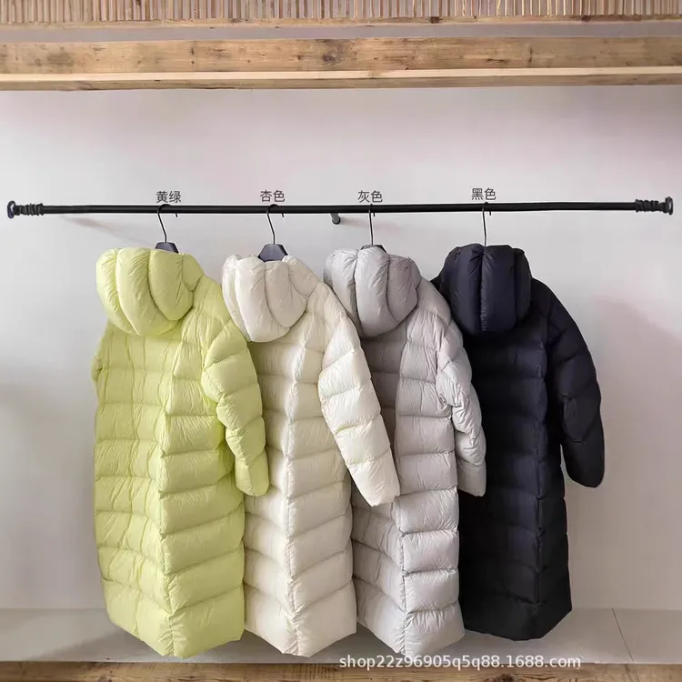 白鸭绒超轻无胆章鱼帽云朵泡芙25款平湖羽绒服女长款过膝加厚保暖