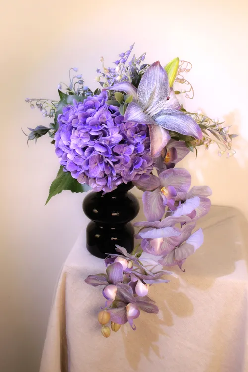 【绮丽幻梦】蓝紫色真花搭配油画风营造莫奈花园既视感装饰花艺家居