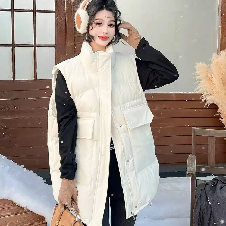 中长款立领休闲冬外穿棉马甲马夹冬季7769百搭时尚