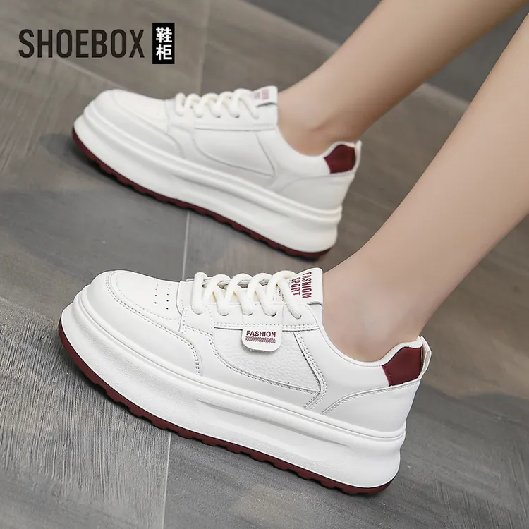 达芙妮集团旗下鞋子女2025新款爆款小白鞋百搭厚底板鞋运动德训鞋
