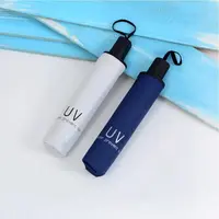 折叠晴雨两用UV黑胶伞